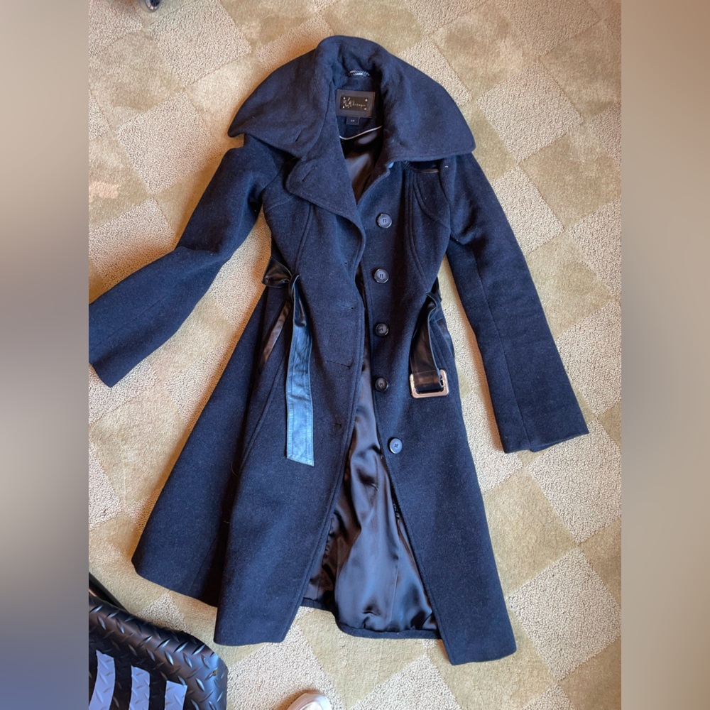 Mackage Black Wool Coat S